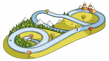Aufkleber - Life is like a journey filled with twists and turns highs and lows and unexpected detours. We are all travelers on this road each with our own unique. Cartoon Vector