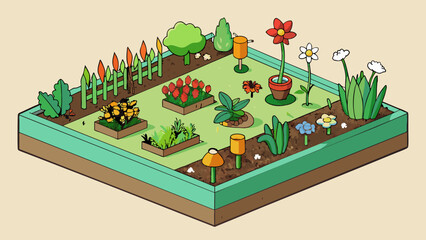 Poster - Life is like a garden filled with a variety of plants and flowers. Some may bloom brightly and thrive while others may wither and die. But each one. Cartoon Vector