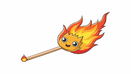 Poster - Placing a lit match near a combustible material causes a bright flame to ignite and spread quickly displaying a chemical reaction producing heat and. Cartoon Vector