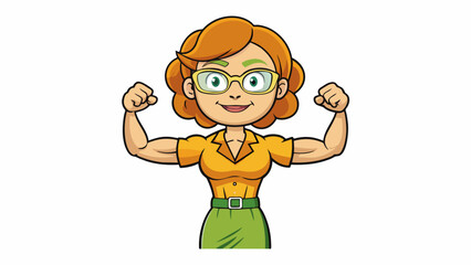 Poster - She is a strong and resilient pillar standing tall and sy like a solid oak tree. Her unwavering strength and determination inspire those around her.. Cartoon Vector