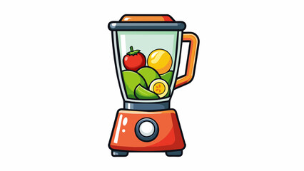 Poster - The blender had the ability to blend fruits and vegetables into smooth consistent textures making it perfect for creating healthy and delicious. Cartoon Vector