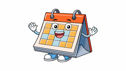 Aufkleber - The calendar pages flip steadily revealing a new month with each turn and reminding us of the passing time.. Cartoon Vector