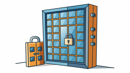 Aufkleber - The door to a busy office building is locked and dark with no sounds of clicking keyboards or ringing phones emanating from within. The usually. Cartoon Vector