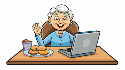 Aufkleber - The employer was a warm and friendly elderly woman always greeting her employees with a smile and a plate of homemade cookies. Despite her age she was. Cartoon Vector