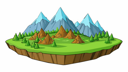 Poster - The extent of the mountain range was daunting with jagged peaks and deep crevices that seemed to go on forever. The air was thin and crisp and the. Cartoon Vector