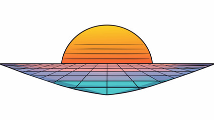 Aufkleber - The fading sunset disappearing over the horizon leaving darkness in its wake.. Cartoon Vector
