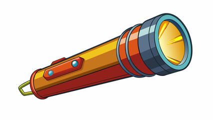 Aufkleber - The flashlight had the ability to illuminate the dark corners of the room with its powerful beam that could easily reach up to 20 feet.. Cartoon Vector