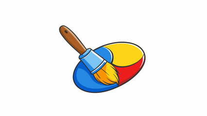 Poster - The mixing od involves combining two primary colors to create a new secondary color. This can be achieved by gently swiping a paintbrush back and. Cartoon Vector