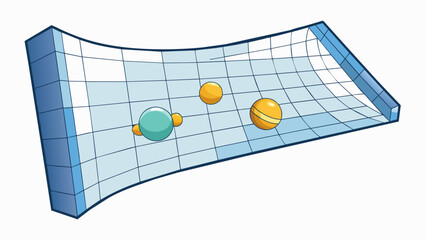 Poster - Theory of Relativity This theory explains the relationship between space and time and how they are affected by the presence of massive objects. It is. Cartoon Vector