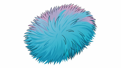 Poster - The object was made of soft fluffy material and featured multiple long thin strands that dangled from one end. It had a vibrant color and could be. Cartoon Vector