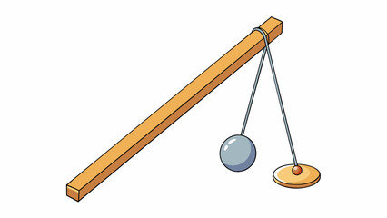 Aufkleber - The pendulum A long slender rod with a small heavy ball attached at one end. When released it swings back and forth in a rhythmic motion due to the. Cartoon Vector