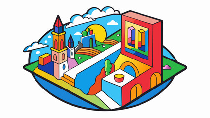 Poster - The painting featured a vibrant array of colors bold brushstrokes and intricate details. Based on these characteristics it can be concluded that the. Cartoon Vector