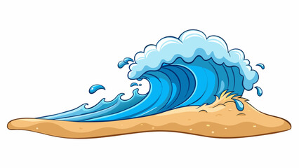 Poster - The sound of waves crashing against the shore the salty ocean breeze blowing through your hair and the feeling of cool sand between your toes as you. Cartoon Vector