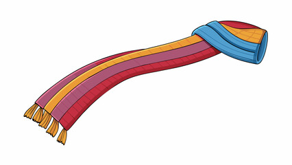 Poster - The scarf was 1 meter in length made of soft knitted fabric and featuring fringe accents on each end.. Cartoon Vector