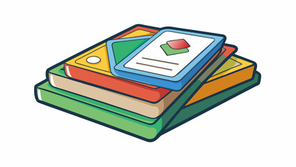 Poster - The teachers instructions were delivered through a set of colorful flashcards each with a simple drawing representing a different action or task for. Cartoon Vector