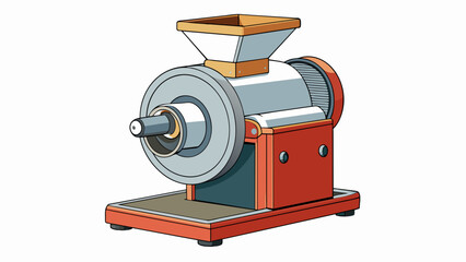 Poster - This heavyduty grinder boasts a sy steel frame and a large hopper for holding materials. Its blades are strategically p to quickly and efficiently. Cartoon Vector