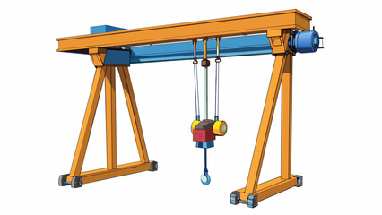 Aufkleber - This type of hoist is a stationary machine with a tall vertical frame and a motorized pulley system used to elevate workers and materials to different. Cartoon Vector