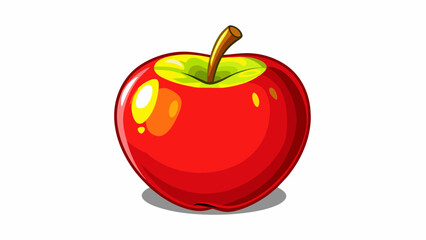 Aufkleber - With a dimpled appearance this apple resembles a small planet with a bright red and yellow color scheme. Its smooth skin is slightly shiny and its. Cartoon Vector