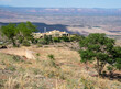 Scenic view of Verde Valley with Jerome State Historic Park Museum standing on the hilltop - Jerome, Arizona