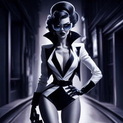 Canvas Print - elegant comic book villainess