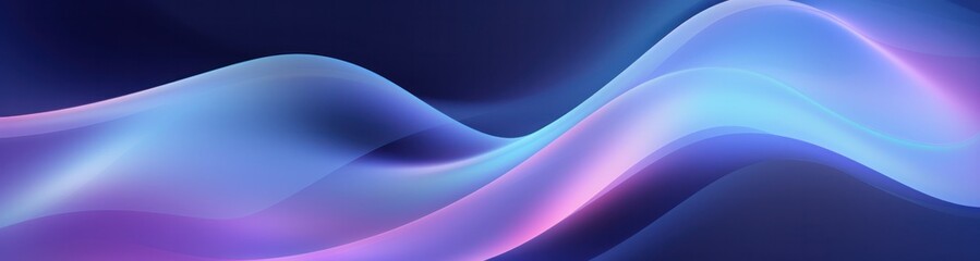 Fototapete - Abstract blue and purple liquid wavy shapes futuristic banner on dark background smooth