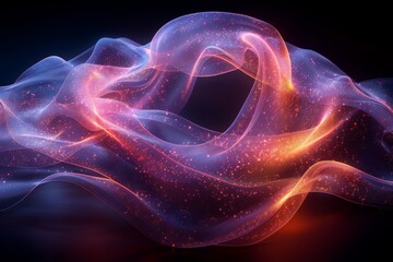Poster - This abstract art with shimmering cosmic fabric and stardust evokes the boundless energy of the universe