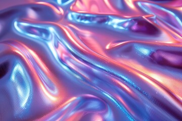 Poster - This image showcases a vibrant iridescent texture emitting cool neon pinks and blues, symbolizing creativity and a futuristic vibe