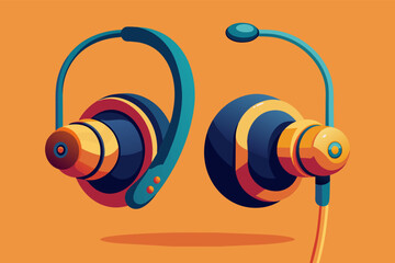 Poster - pair of wireless earbuds that seamlessly integrate with your ears for comfort and style