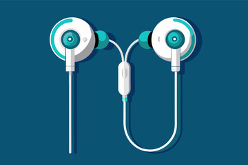 Aufkleber - pair of ultra-thin, transparent earbuds seamlessly integrated with earlobes