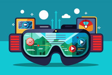 Aufkleber - Augmented reality overlays VR set vector