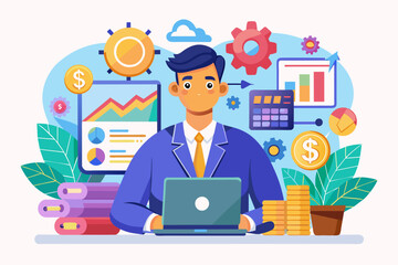 Fototapete - An intelligent assistant that helps you manage your finances and investments
