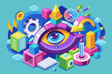 Aufkleber - An eye-catching 3D icon representing innovation and creativity