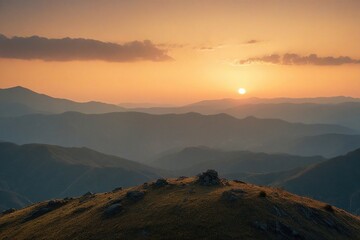 Poster - sunrise in the mountains