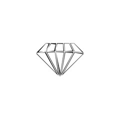 Sticker - Abstract diamond icon isolated on white background