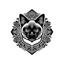 猫のシルエットのペイズリーパターン 無料画像 - Public Domain Pictures