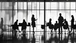 © Johannes - Silhouette of business people work together in office. hyper realistic