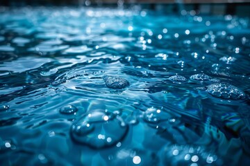 Poster - A striking image capturing the intricate light patterns reflecting off the bubbles and ripples in water