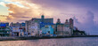 Old Havana City, Capital of Cuba, Ocean Coast. Cloudy Sunset