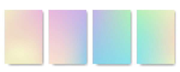 Poster - Rainbow gradient collection of backgrounds. Soft flowing color. Abstract pastel color background for the design poster, banner, social media, brochure, card
