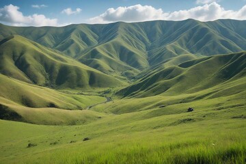 Wall Mural - landscape with mountains and sky