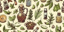 Alternative Medicine With Medicinal Herbs Background Picture, 