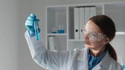 Poster - insights into the process of vaccine development and immunization, when the scientist carefully examines and analyzes samples. The video highlights importance vaccination in maintaining global health.