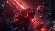 Intriguing Asteroid red cinematic. Science universe. Generate AI hyper realistic 