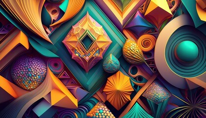 Wall Mural - Abstract pattern of geometric shapes