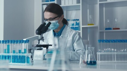 Poster - A specialist in the field of biosafety develops measures to prevent the spread of infections and guarantees safety in medical institutions. Laboratory in the hospital at the medical university