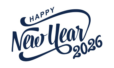 Wall Mural - New year 2026 typography design. Happy new year 2026 logo design, Happy 2026 New Year Vector Design
