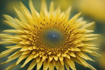 Canvas Print - sunflower on blue background