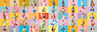 © Pixel-Shot - Collage of many people with cleaning supplies on color background