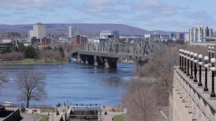 Wall Mural - Alexandra bridge in Ottawa View from Parliament Hill - travel photography in Canada