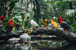 A photograph showcasing the diverse bird species that call Heart Island their home.